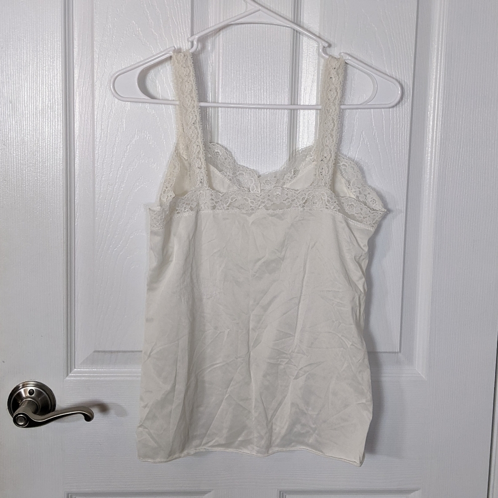 Vintage Lace‎ Trim Florette Center Ivory Pick-Up Stitch Nylon Slip Cami Size M - Picture 3 of 8